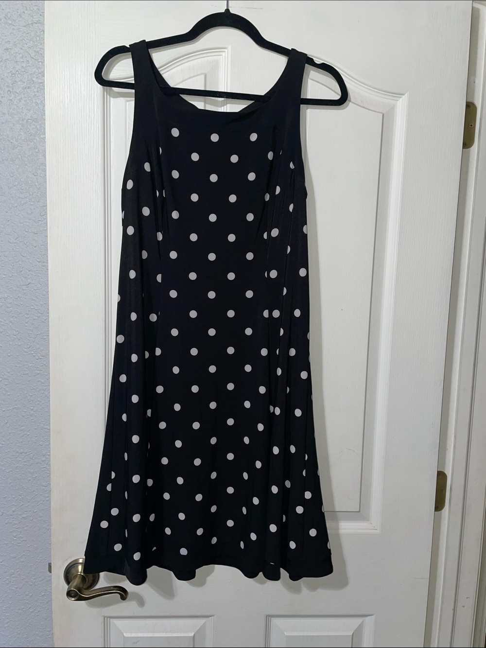 Anne Klein Black White Polka Dot Shift Dress